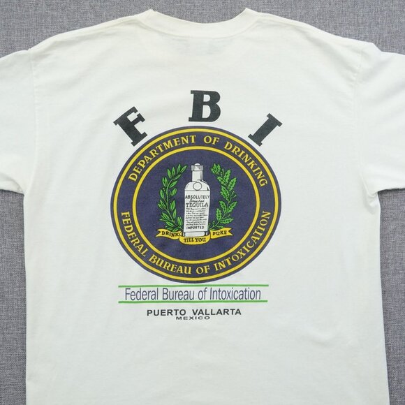 Vintage FBI Puerto Vallarta Mexico Federal Bureau of Intoxication Parody Tee XL - Picture 1 of 7